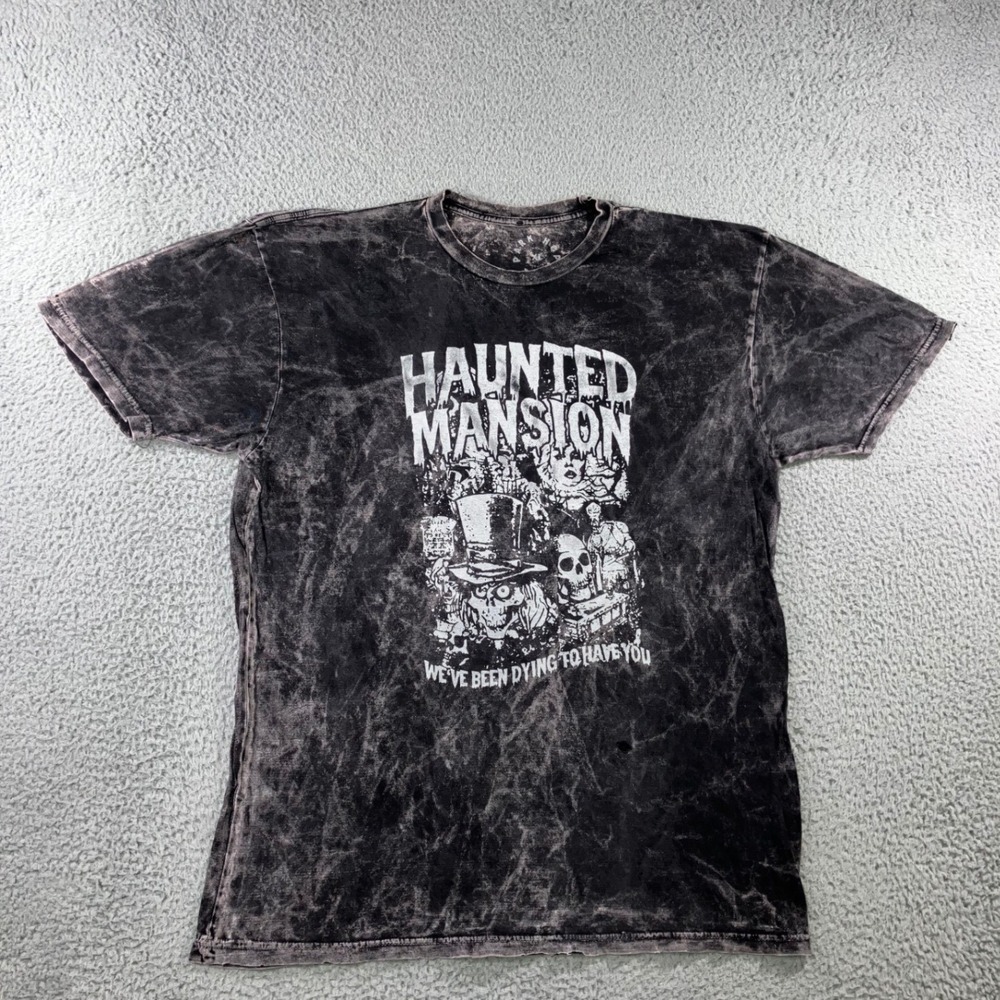 Park Hop Haunted Mansion T-Shirt Men XL Acid Wash Distressed Graphic Goth Edgy